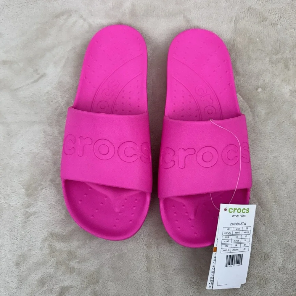 Crocs Slide Pink Crush M8 W10 Unisex Sandals 210088-6TW NWT